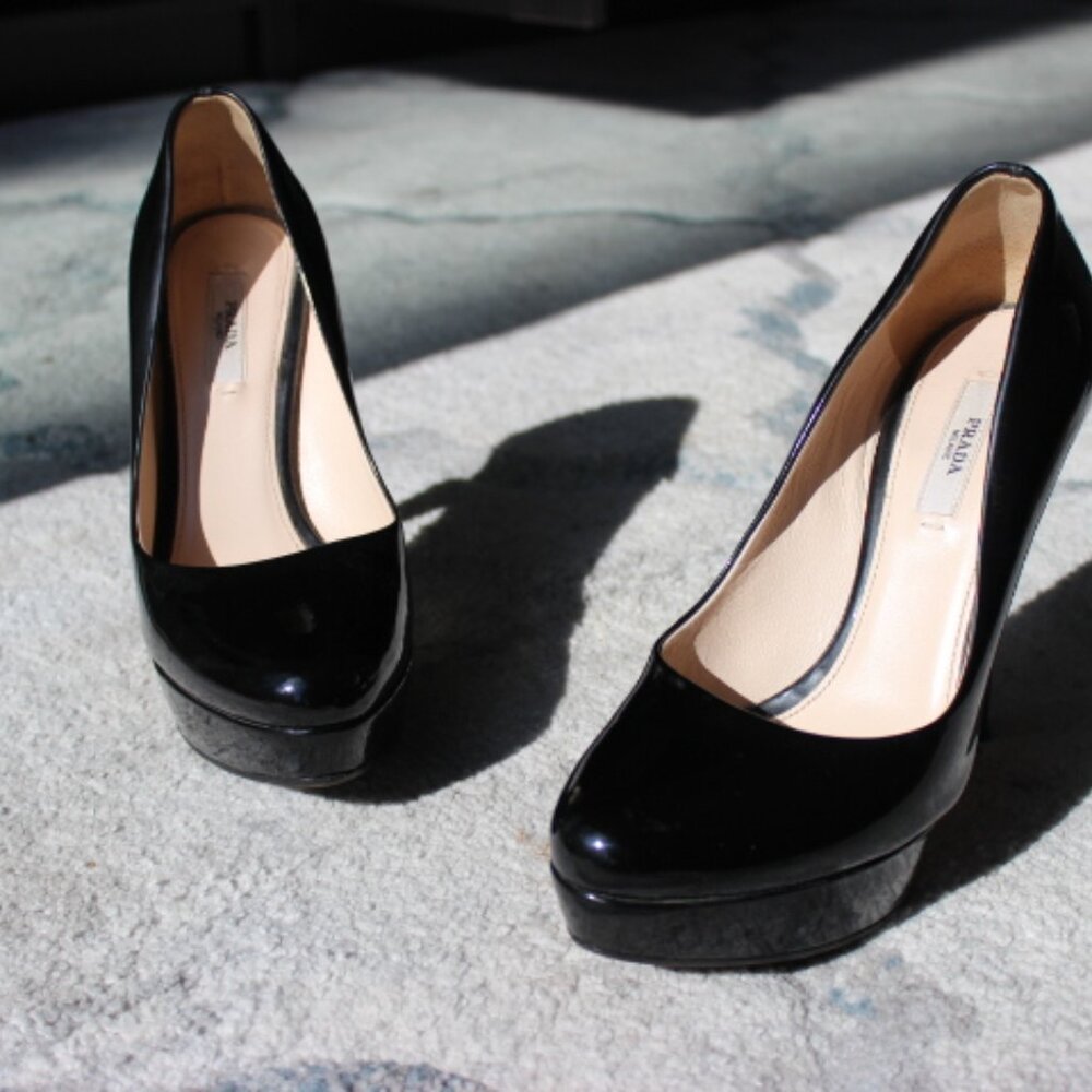 Prada Patent Leather Platform Pumps